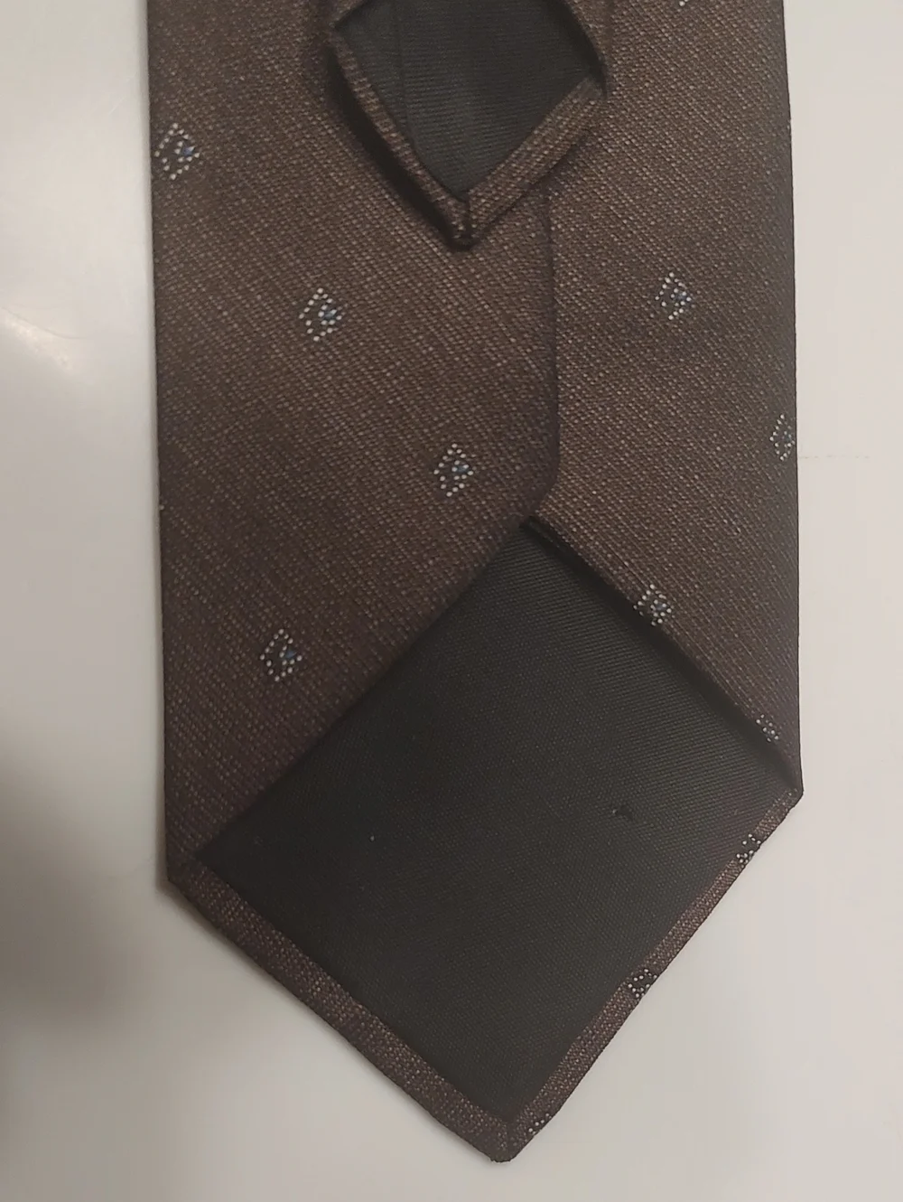 Mid century Boys Clip On Tie Brown/Gray